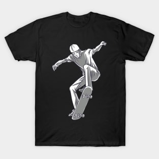 Skater Skateboard Trick Stunt Skateboarding T-Shirt